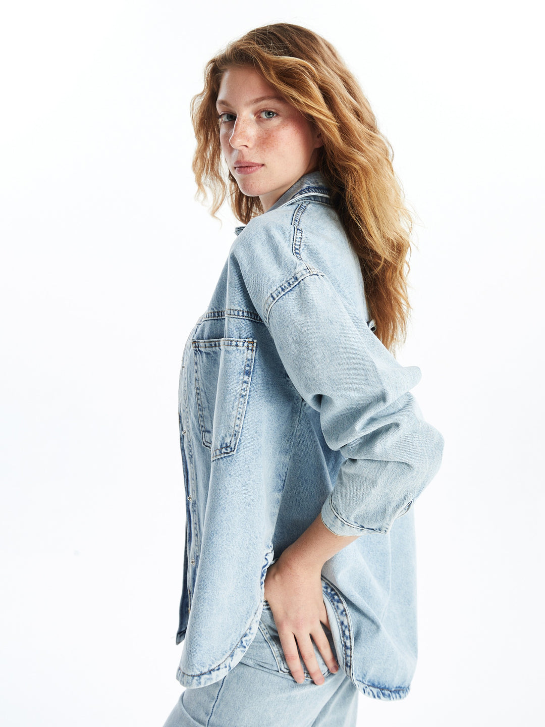 Xside Blue Women'S Jean Shirt Jacket