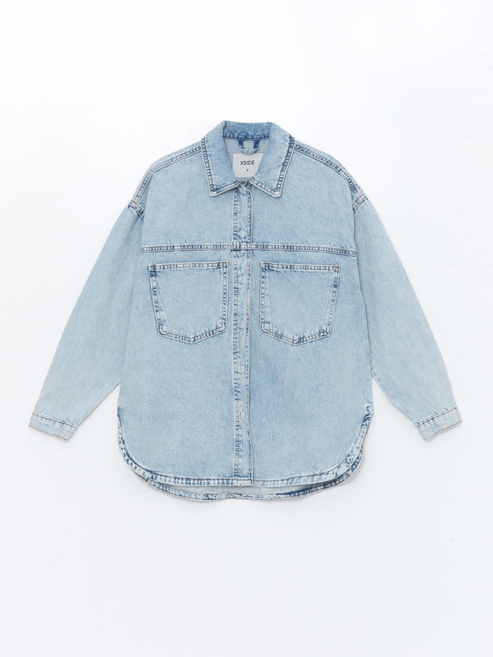 Xside Blue Women'S Jean Shirt Jacket