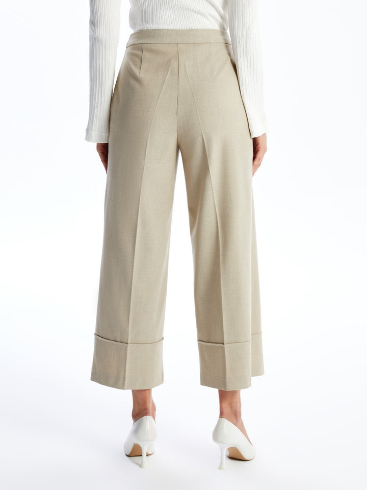 LCW Modest

Beige Melange Standard Fit Wide Leg Women's Trousers