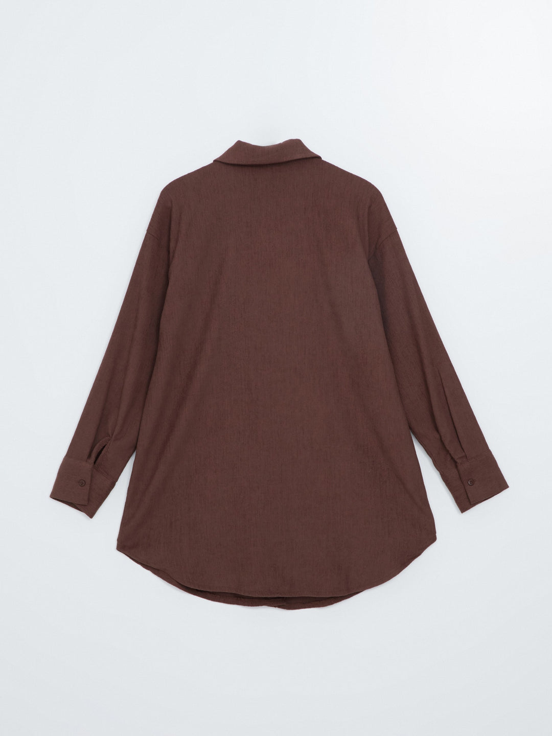 Lcw Modest Brown Oversize Velvet Women'S Shirt Tunic