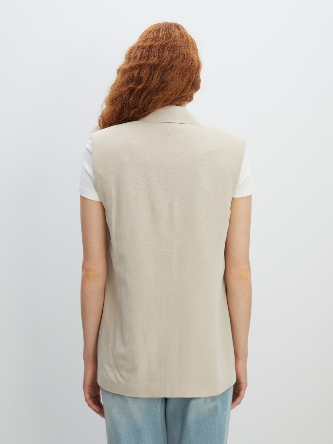 LCW Vision

Beige Double Breasted Plain Linen Blend Women's Classic Vest