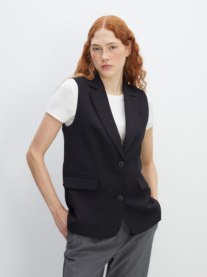 LCW Vision

New Black Jacket Collar Women's Classic Vest