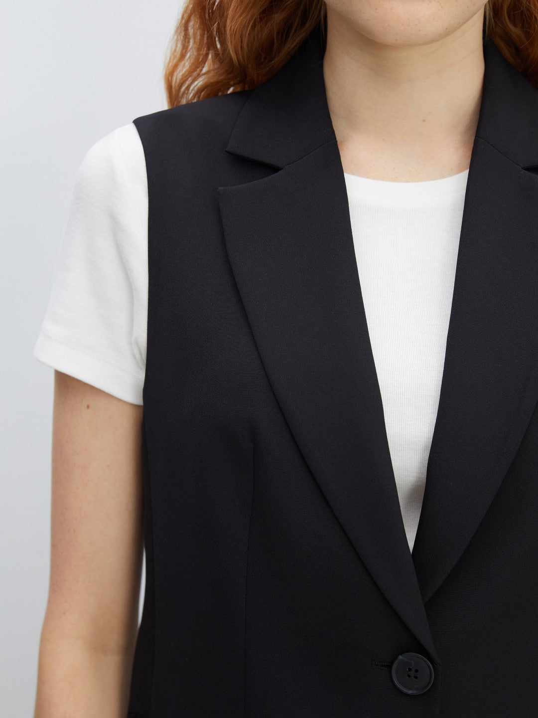 LCW Vision

New Black Jacket Collar Women's Classic Vest