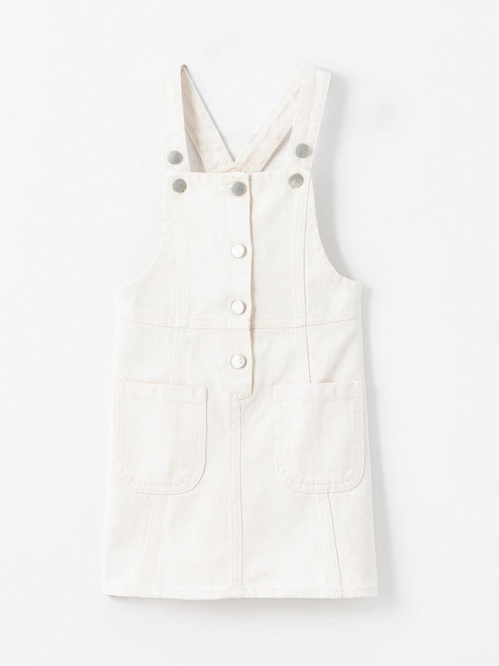 LCW baby

Cream Color Square Neck Basic Straped Baby Girl Overall Dress