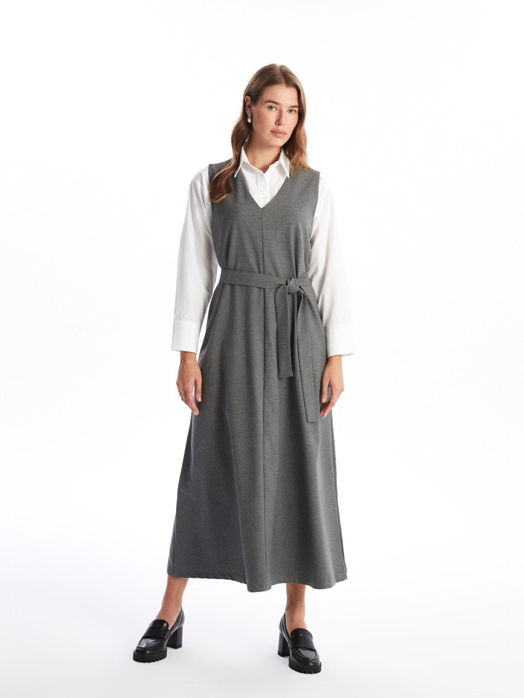 LCW Modest

Dark Grey V Neck Women's Dress