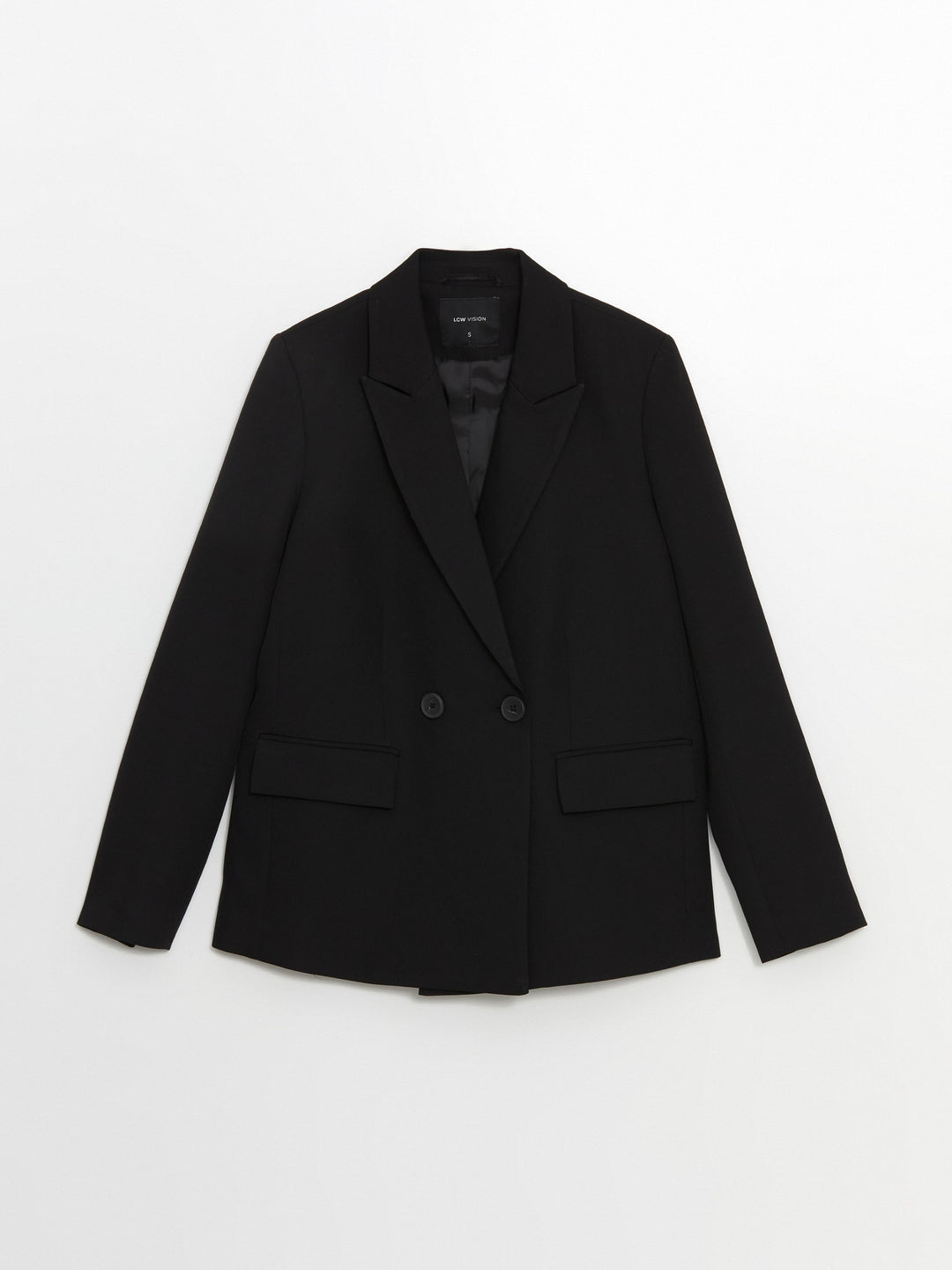 Lcw Vision Black Plain Long Sleeve Women'S Blazer Jacket