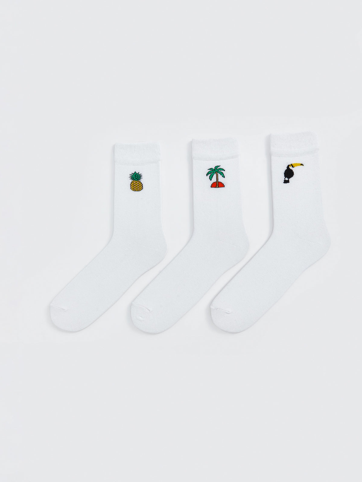 Lcw Eco Mixed Printed Men'S Ankle Socks 3-Pack