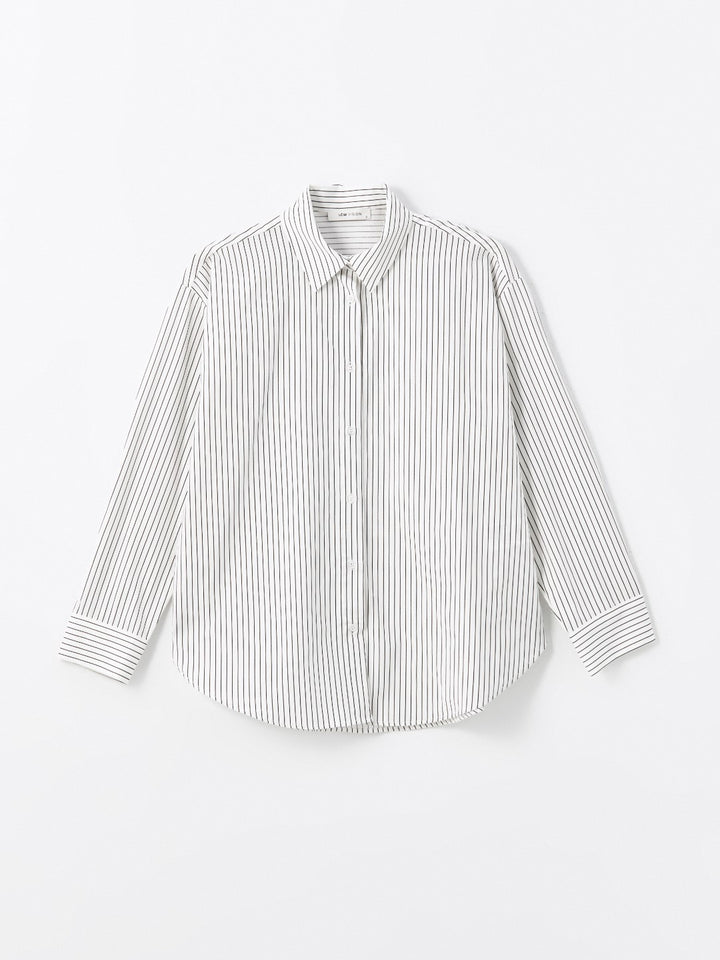 LCW Vision

Black Striped Striped Oversize Women's Shirt