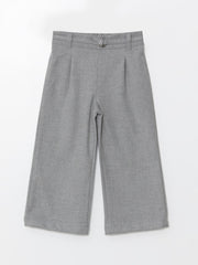 Lcw Kids Gray Elastic Waist Girls Trousers