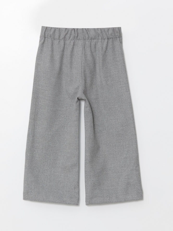 Lcw Kids Gray Elastic Waist Girls Trousers