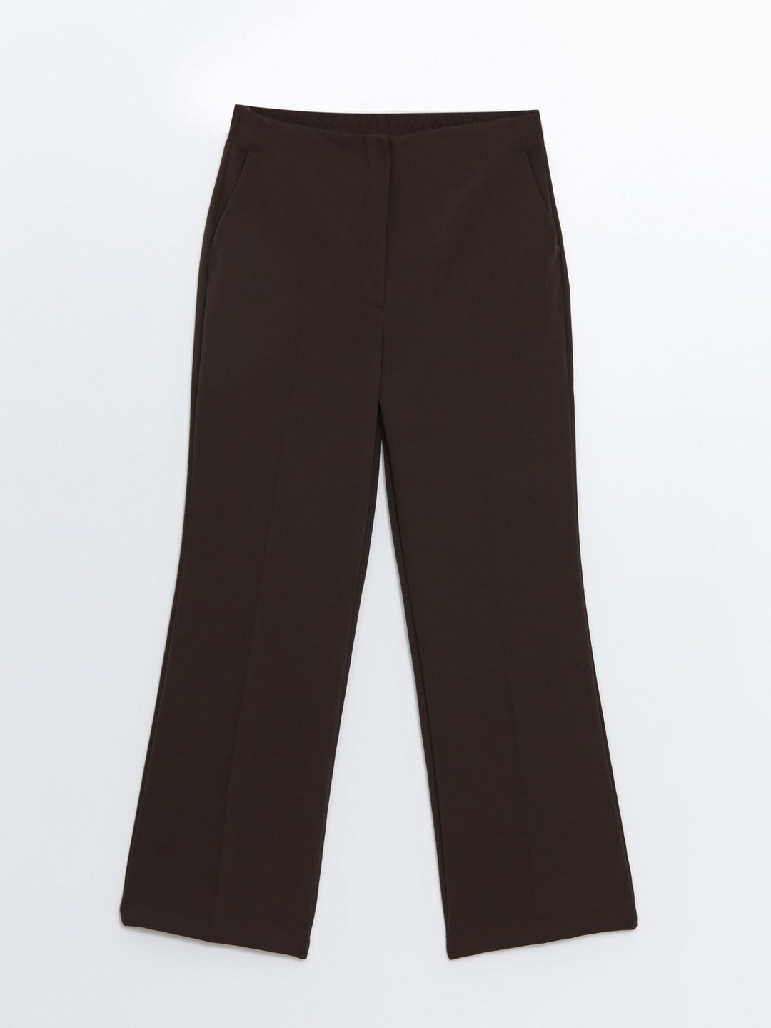 Lcwaikiki Classic Brown Elastic Waist Wide Leg Women'S Trousers