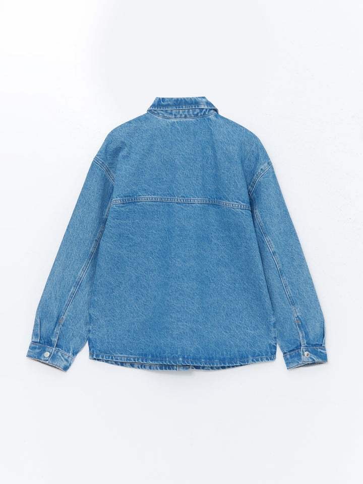 Lcw Vision Indigo Oversize Women'S Jean Shirt Jacket