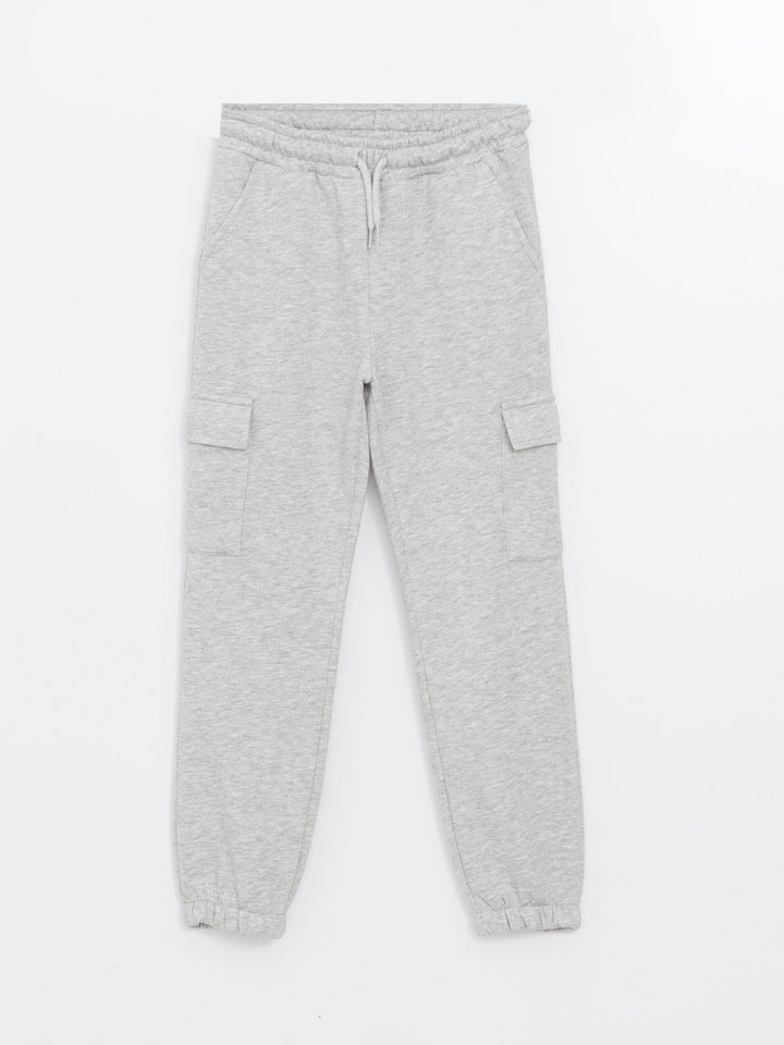 Lcw Kids Gray Elastic Waist Girls Thick Jogger Sweatpants