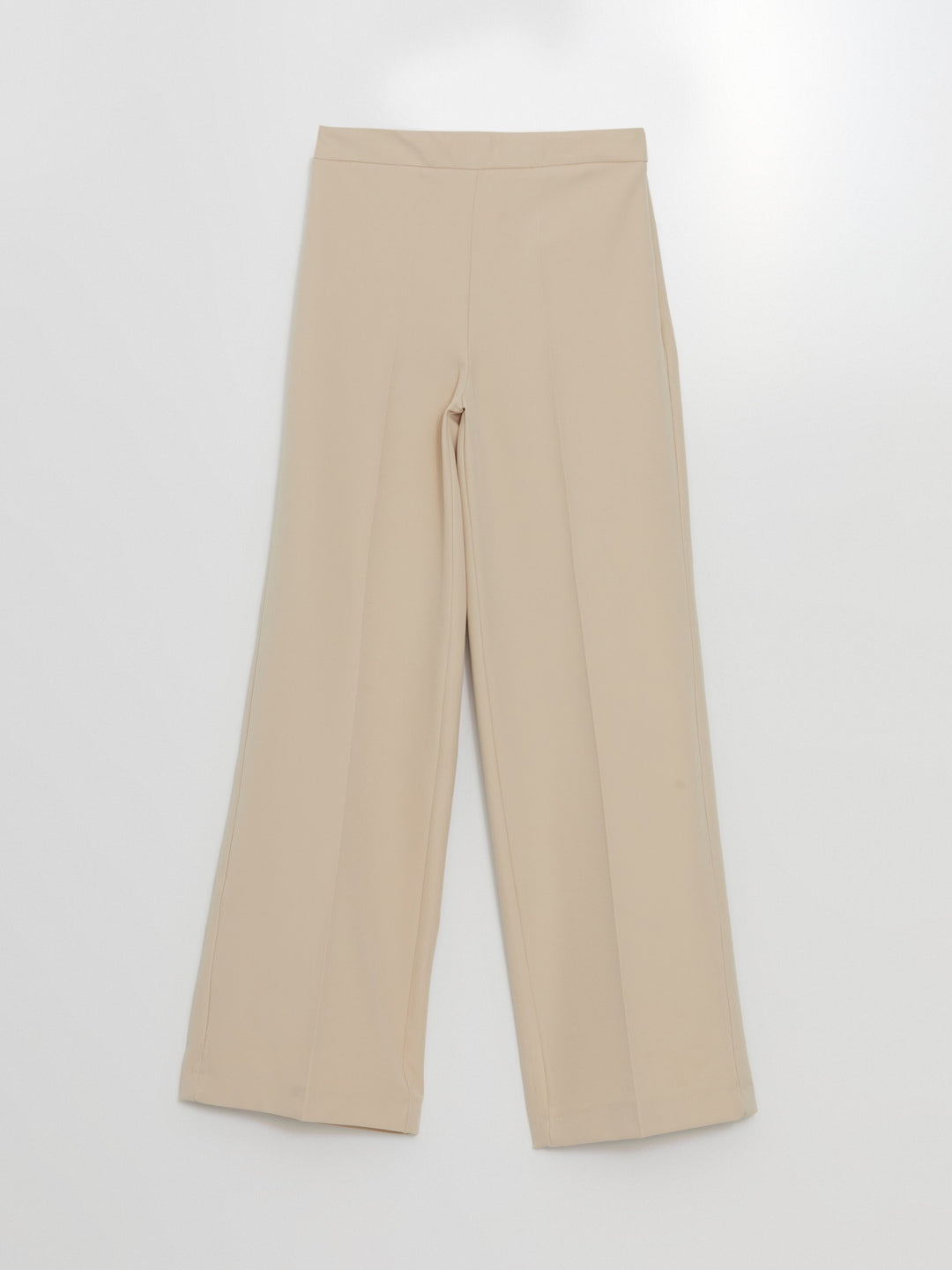 Lcw Vision Beige Elastic Waist Slim Fit Women'S Trousers