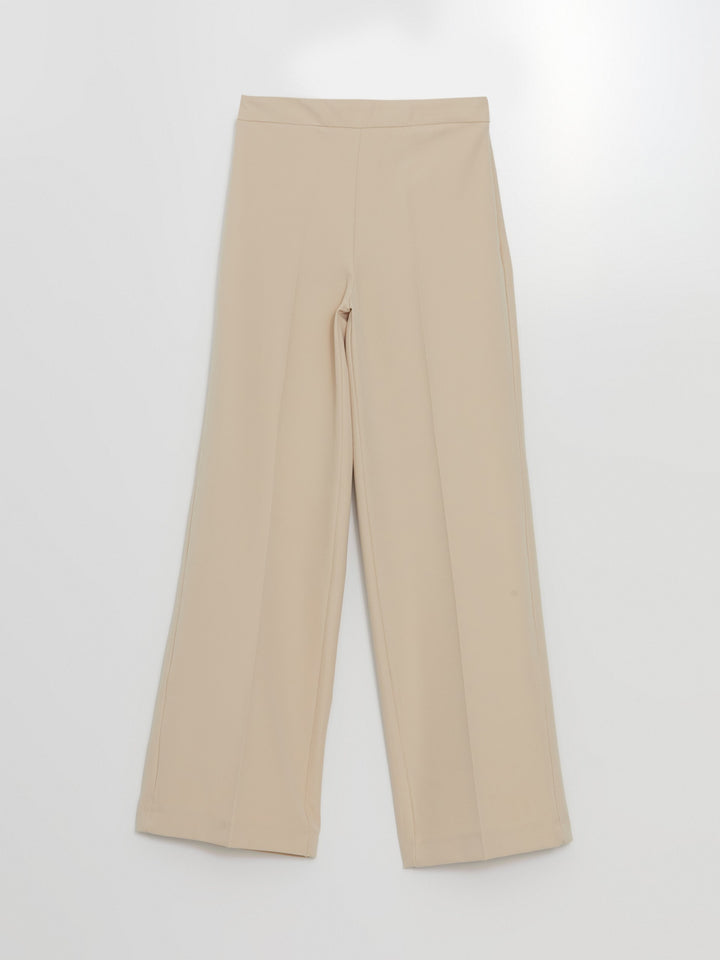 Lcw Vision Beige Elastic Waist Slim Fit Women'S Trousers