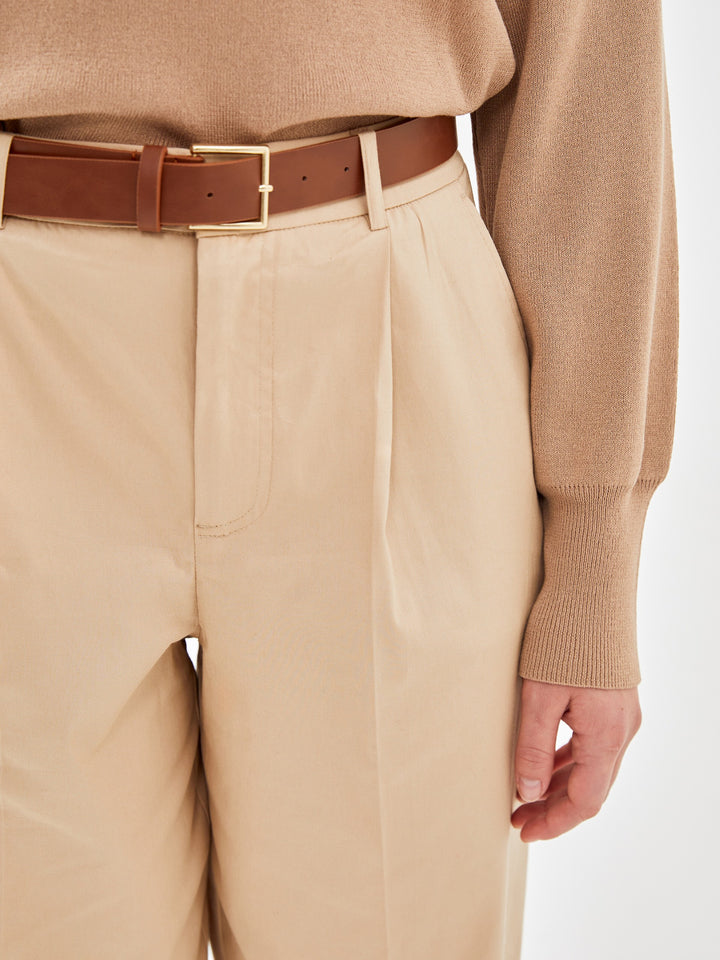 Lcw Vision Brown Waist Belted Women'S Trousers