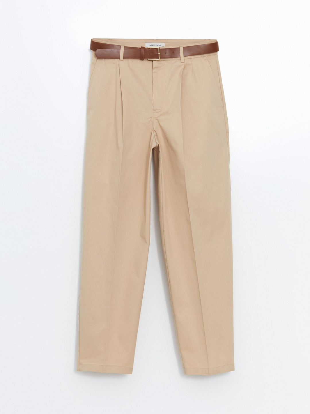 Lcw Vision Brown Waist Belted Women'S Trousers