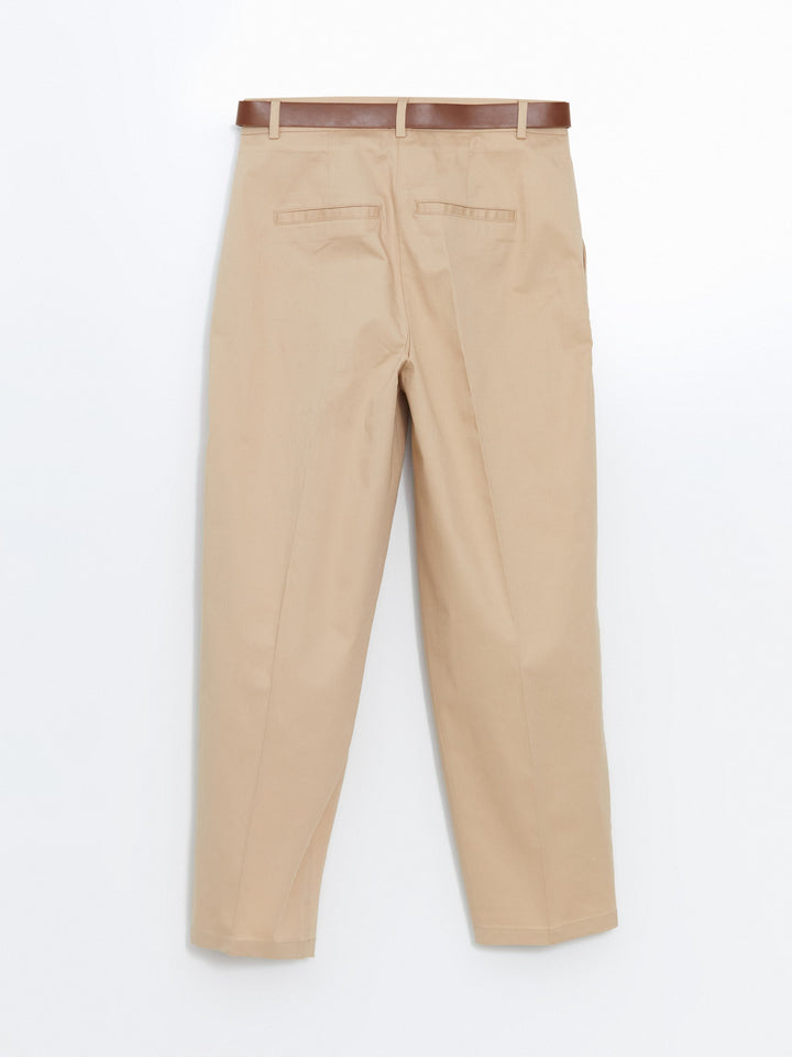 Lcw Vision Brown Waist Belted Women'S Trousers