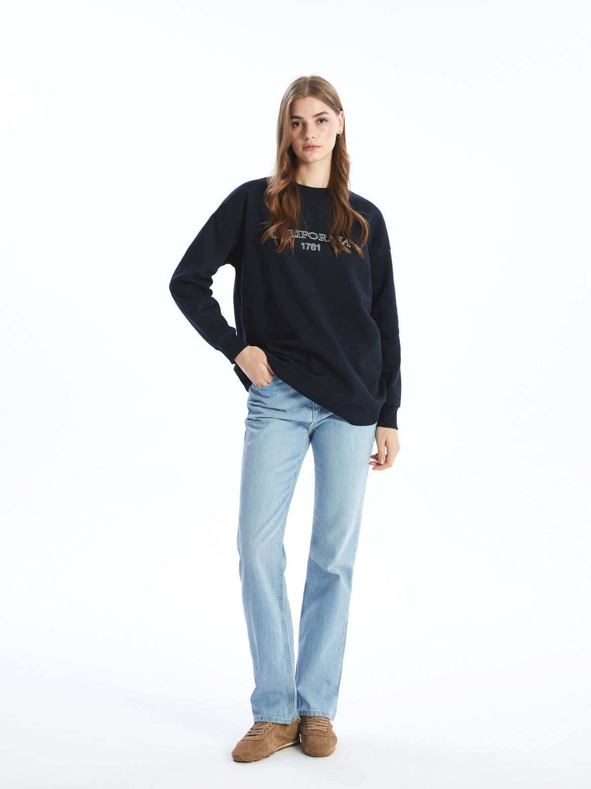 Lcw Modest Indigo Straight Fit Women'S Jeans
