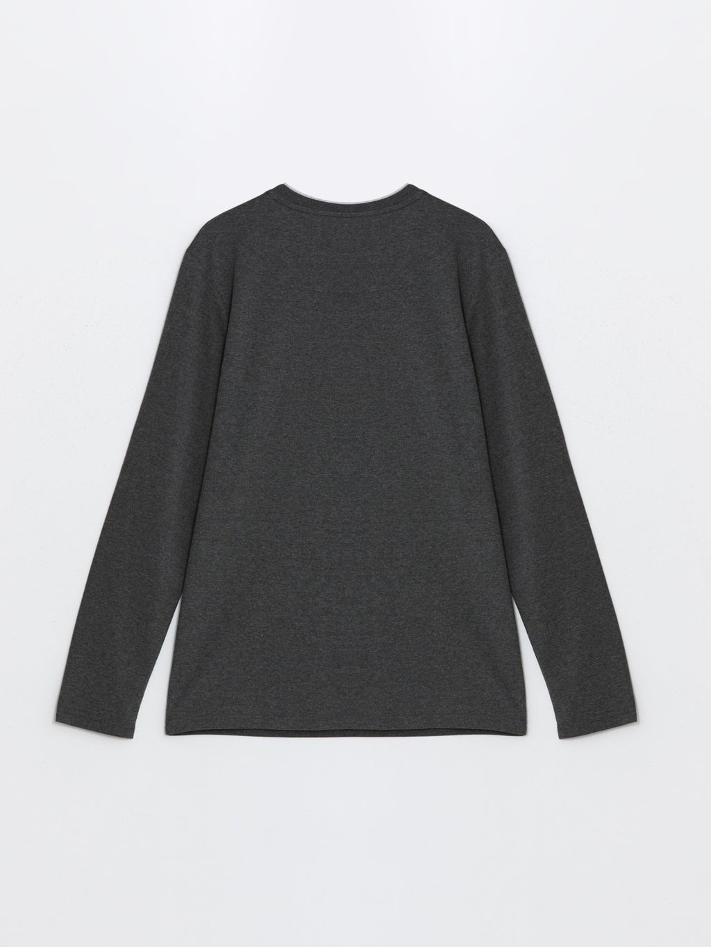 Lc Waikiki Anthracite Crew Neck Long Sleeve Men Pajama Top