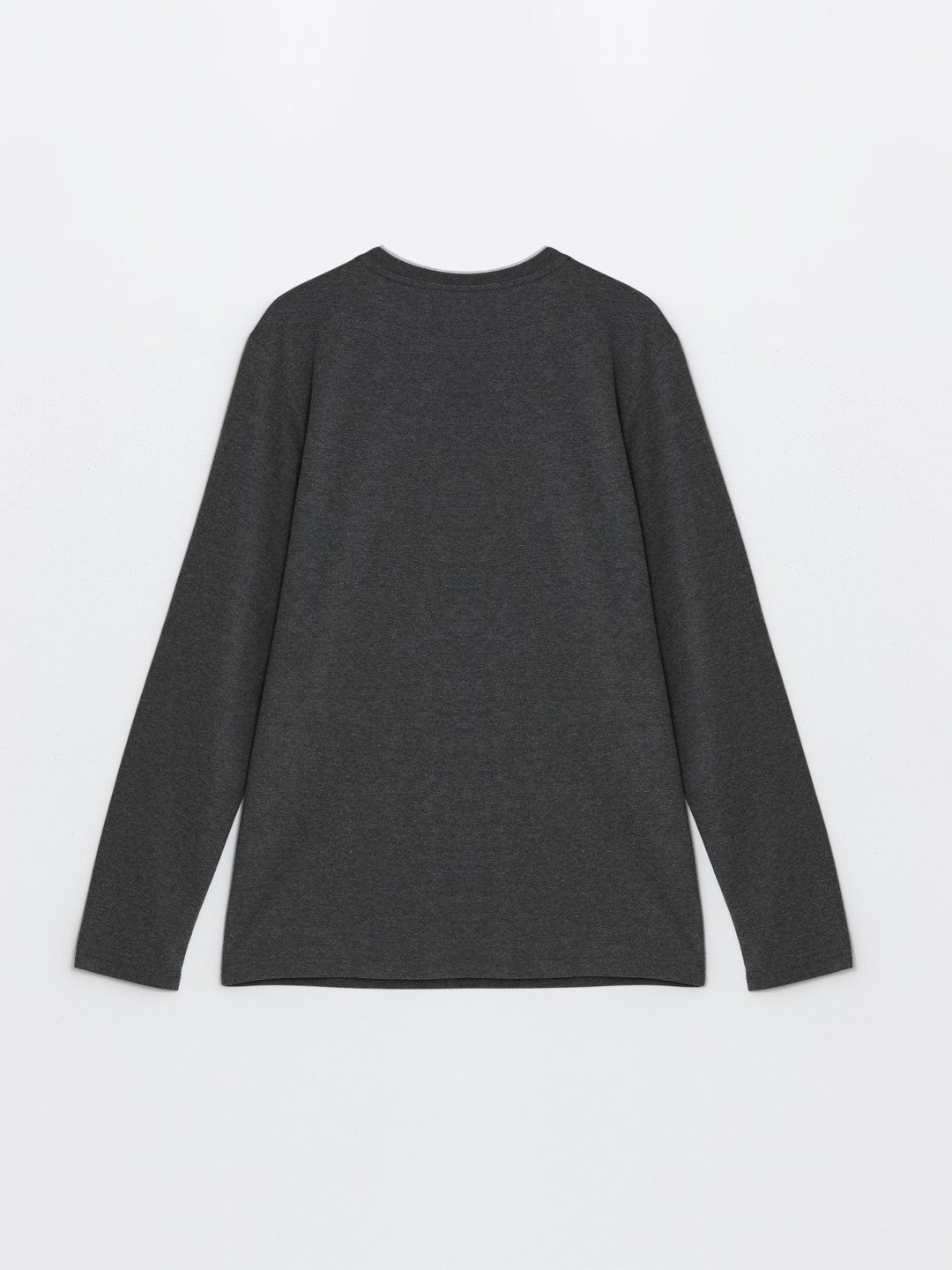 Lc Waikiki Anthracite Crew Neck Long Sleeve Men Pajama Top