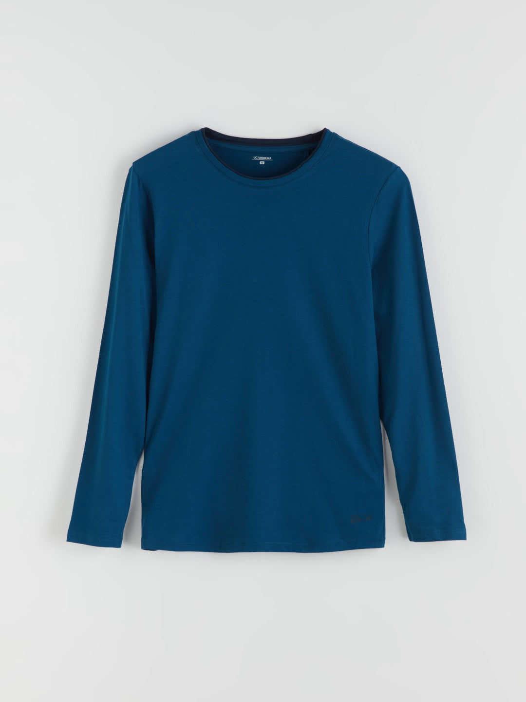 Lc Waikiki Anthracite Crew Neck Long Sleeve Men Pajama Top