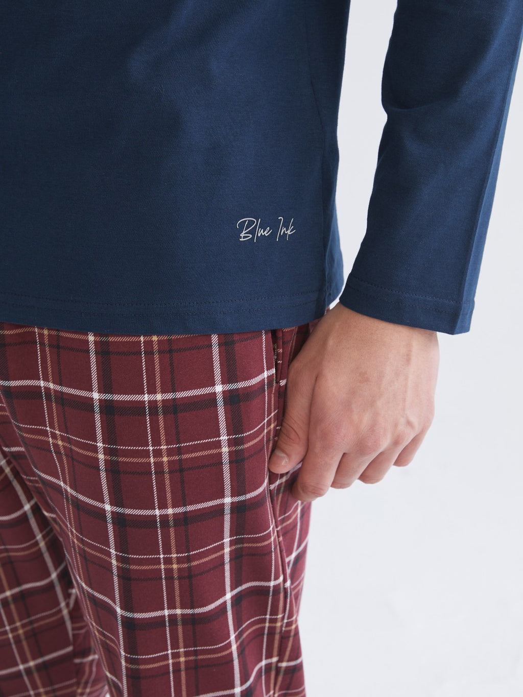 Lc Waikiki Anthracite Crew Neck Long Sleeve Men Pajama Top