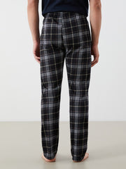 Lc Waikiki Black Standard Pattern Plaid Men Pajama Bottoms