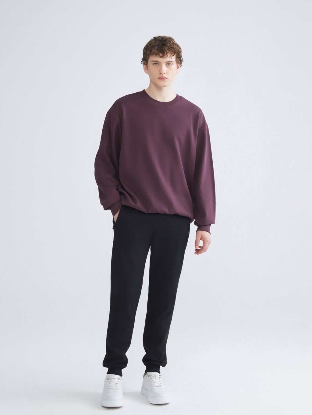 Xside Black Slim Fit Men Thick Jogger Sweatpants