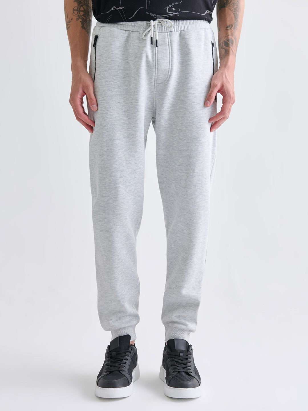 Xside Black Slim Fit Men Thick Jogger Sweatpants
