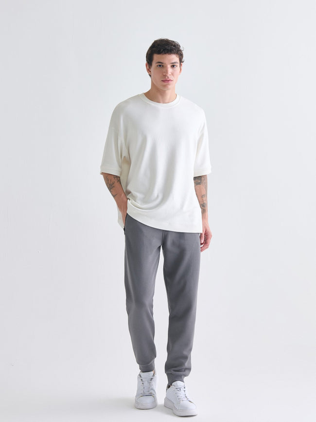 Xside Black Slim Fit Men Thick Jogger Sweatpants Hover Image