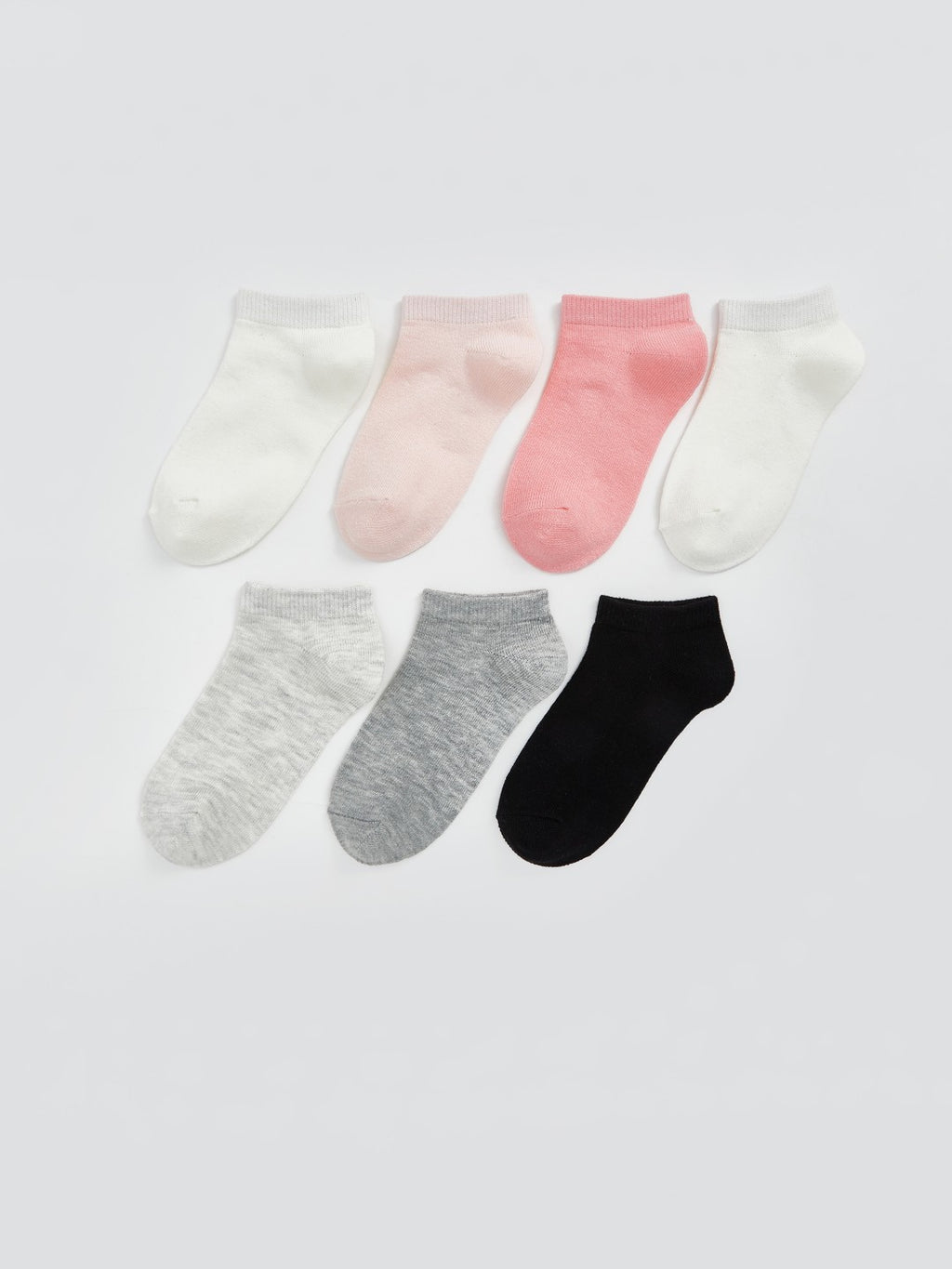 LCW Kids Ecru Basic Girls Booties Socks 7-Pack