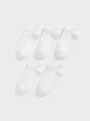 LCW Kids White Basic Boys Ankle Socks 5-Pack