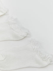 LCW Kids White Lace Detailed Girls Booties Socks 3-Pack