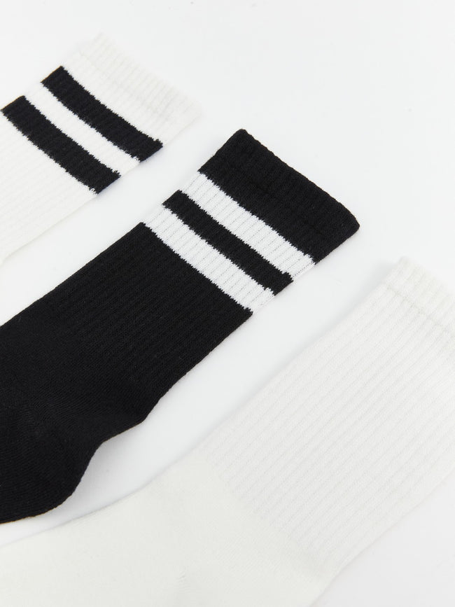 LCW Dream Ecru Striped Women Ankle Socks 5-Pack Main Image