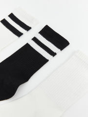 LCW Dream Ecru Striped Women Ankle Socks 5-Pack