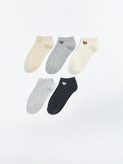 LCW Dream Beige Patterned Women Ankle Socks 5-Pack