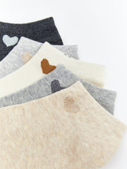 LCW Dream Beige Patterned Women Ankle Socks 5-Pack