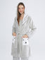 LCW Dream Gray Hooded Plush Women Dressing Gown