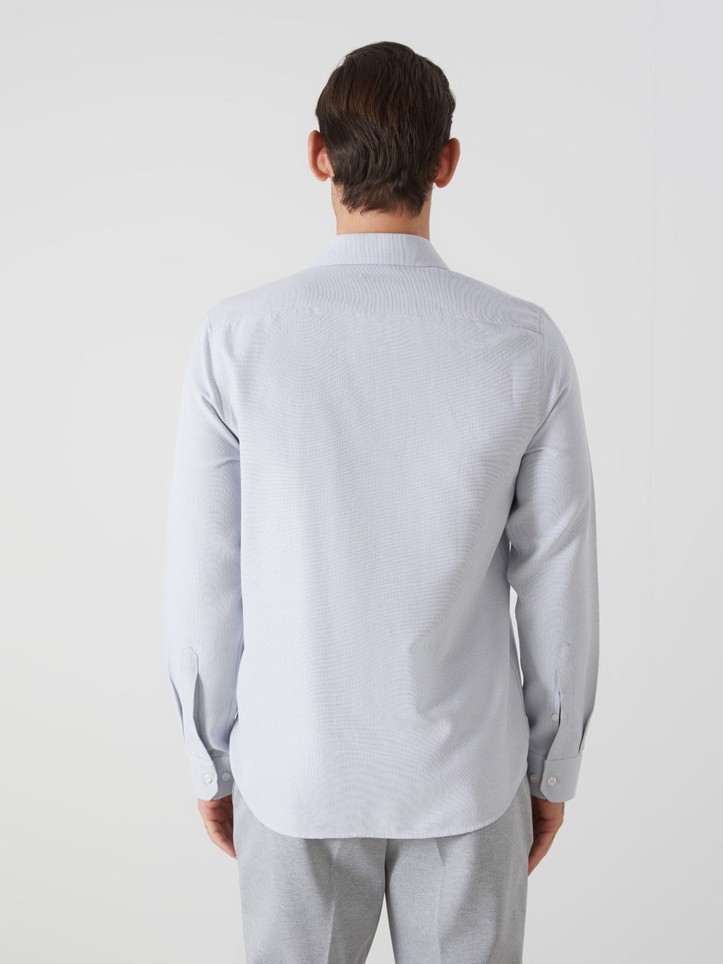 LCW Classic Navy Blue Slim Fit Long Sleeve Dobby Men Shirt