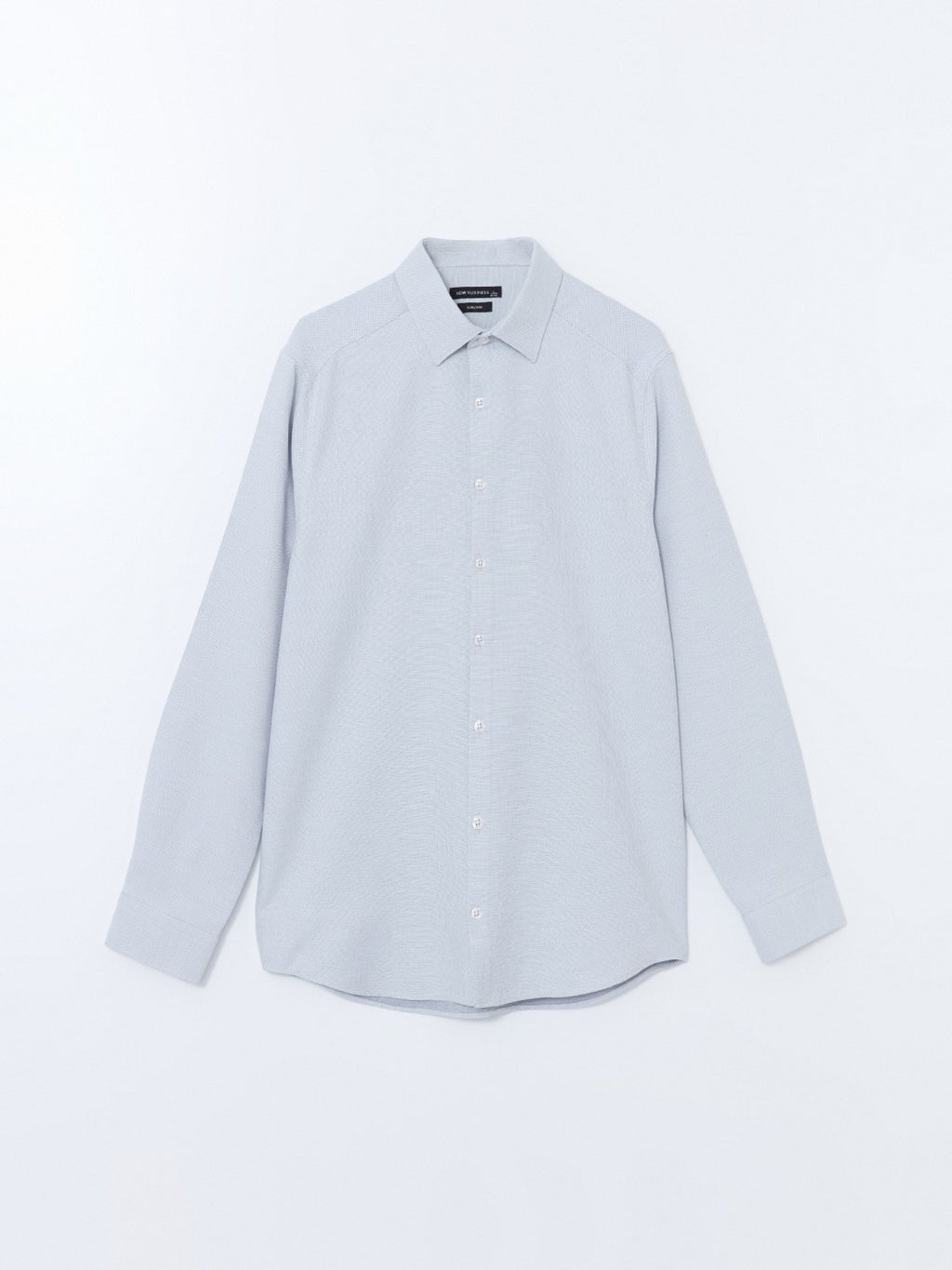 LCW Classic Navy Blue Slim Fit Long Sleeve Dobby Men Shirt