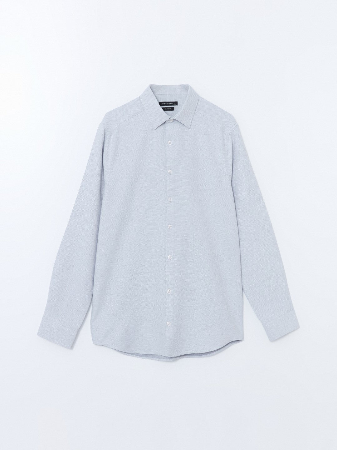 LCW Classic Navy Blue Slim Fit Long Sleeve Dobby Men Shirt