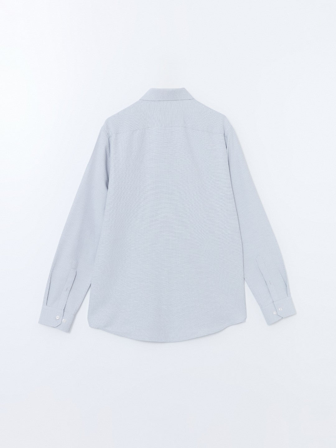 LCW Classic Navy Blue Slim Fit Long Sleeve Dobby Men Shirt