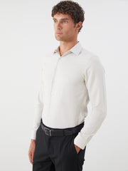 LCW Classic Navy Blue Slim Fit Long Sleeve Dobby Men Shirt