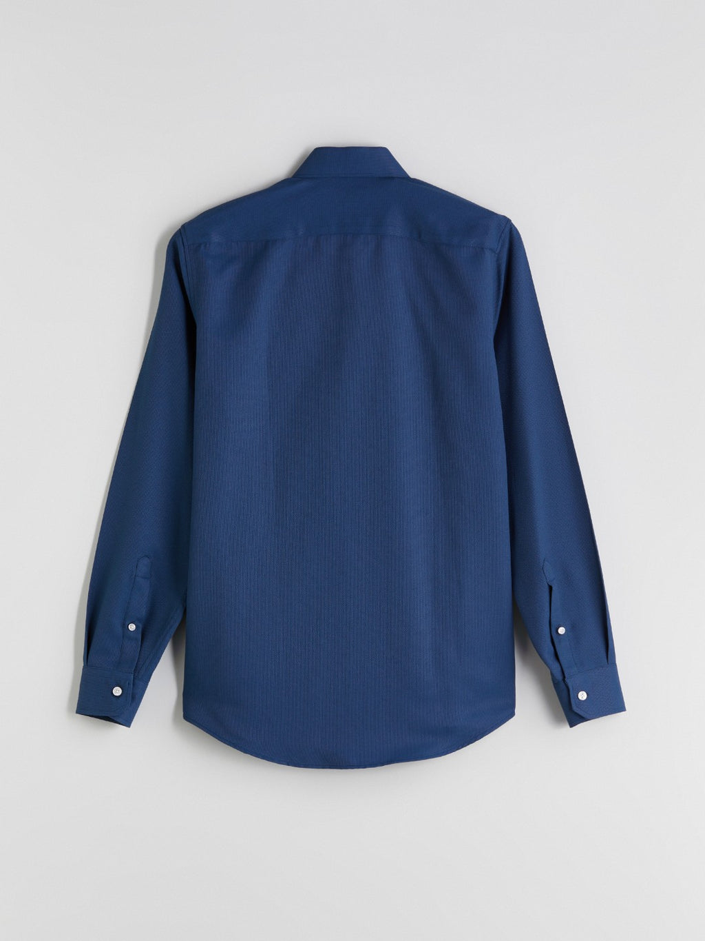 LCW Classic Navy Blue Slim Fit Long Sleeve Dobby Men Shirt