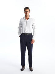 LCW Formal Beige Slim Fit Long Sleeve Striped Dobby Men Shirt