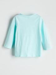 LCW Kids Pink Crew Neck Printed Girls Pajama Set