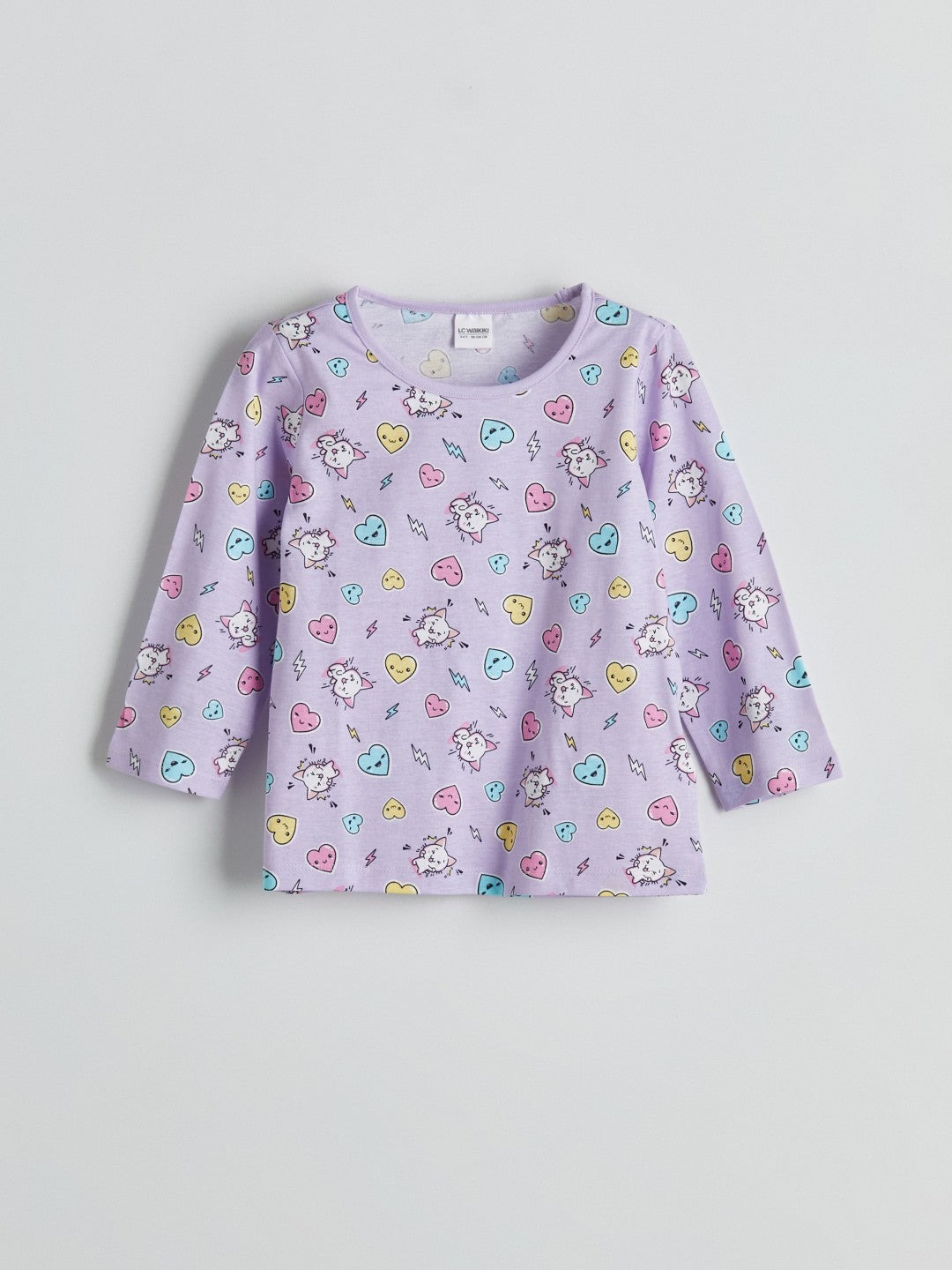 Lc Waikiki Lilac Crew Neck Girls Pajama Set