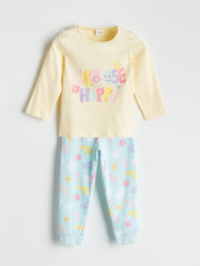 LCW Kids Blue Printed Girls Pajama Set
