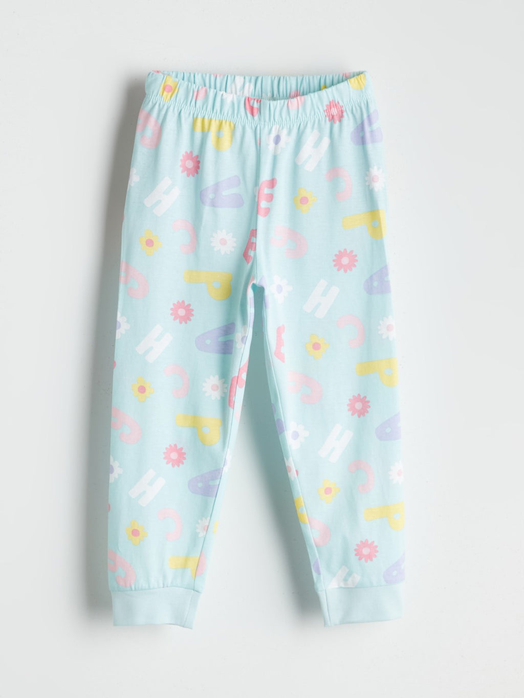 LCW Kids Blue Printed Girls Pajama Set